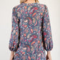 Celeste Full Size Paisley Round Neck Balloon Sleeve Top