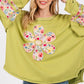 SAGE + FIG Daisy Patch Applique Long Sleeve Sweatshirt