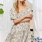 ADORA Floral Square Neck Puff Sleeve Dress
