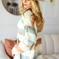 Haptics Full Size Button Down Stripe Soft Fuzzy Sweater Cardigan