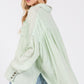 SAGE + FIG Frayed Hem Side Slit Button Down Shirt