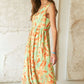 ADORA Abstract Floral V-Neck Maxi Dress