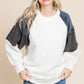 Culture Code Color Block Faux Fur Raglan Sleeve Sweatshirt