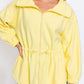 Tasha Apparel Zip Up Waist Drawstring Soft Fleece Jacket