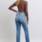 Judy Blue Full Size Wash Thermal Straight Jeans with Pockets