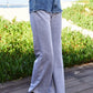 Davi & Dani Raw Hem Denim Patchwork Wide Leg Pants