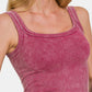 Zenana Washed Ribbed Scoop Neck Wide Strap Tank