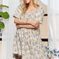 ADORA Floral Square Neck Puff Sleeve Dress