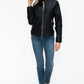 Snobbish PU Leather Biker Jacket with Side Zip Pockets