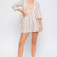 Love Tree Linen Woven Striped Blazer