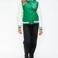 Love Me Now PU Leather Contrast Snap Down Bomber Jacket