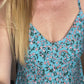 Boho blue floral handkerchief dress