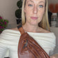 Brown faux leather Fanny pack