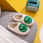 Green Melody Smiley Face Slippers