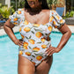 Marina West Swim Salty Air Puff Sleeve One-Piece in Citrus Orange **** Final Sale