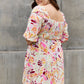 ODDI Full Size Floral Print Mini Dress