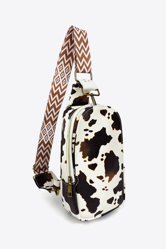 Printed Faux Leather Sling Bag