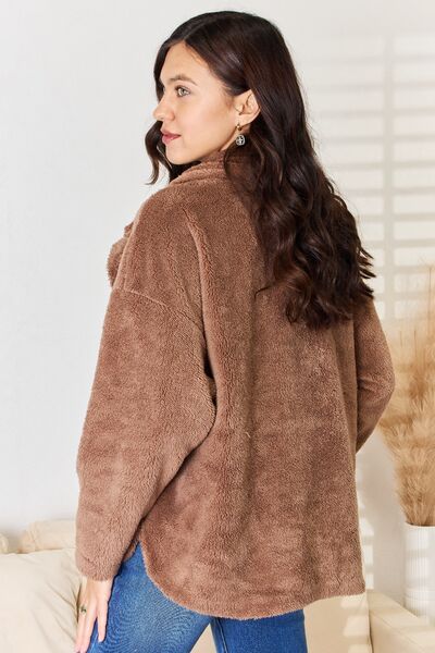 Beary Culture Code Double Breasted Fuzzy Coat