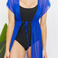 Marina West Swim Pool Day Mesh Tie-Front Cover-Up in Royal Blue