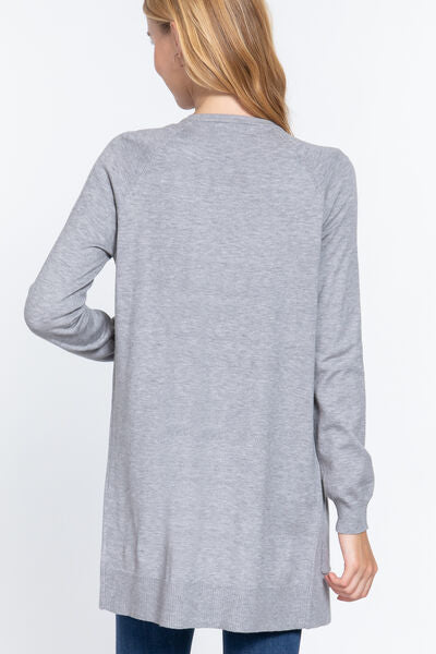 Granite ACTIVE BASIC Open Front Long Sleeve Cardigan