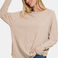 Zenana Round Neck Thumbhole Long Sleeve Top
