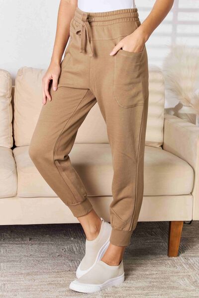 Tan RISEN High Rise Relaxed Joggers