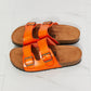 Feeling Alive Double Banded Slide Sandals in Orange