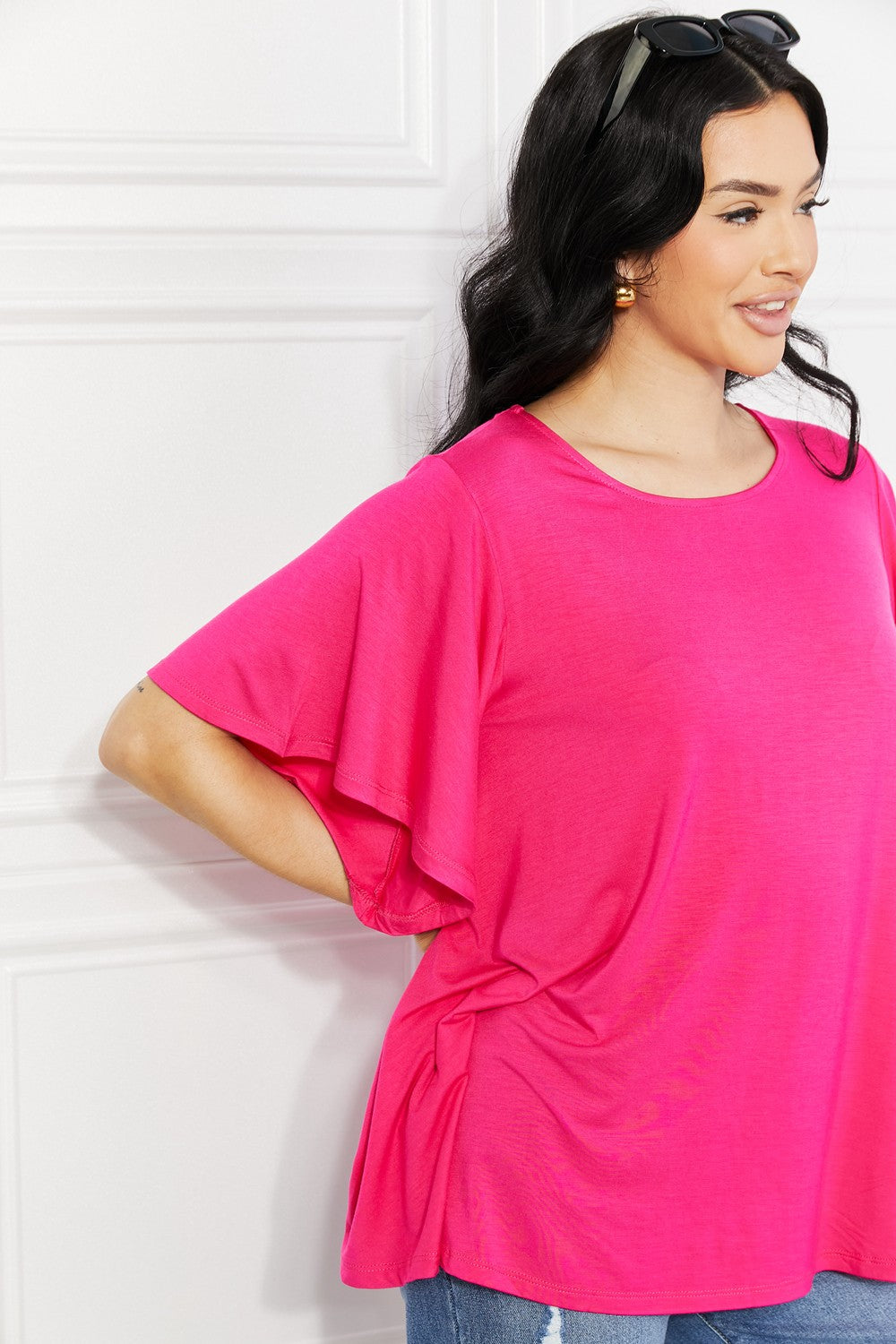 More Than Words Flutter Sleeve Top