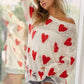 Love BiBi Heart Pattern Distressed Sweater