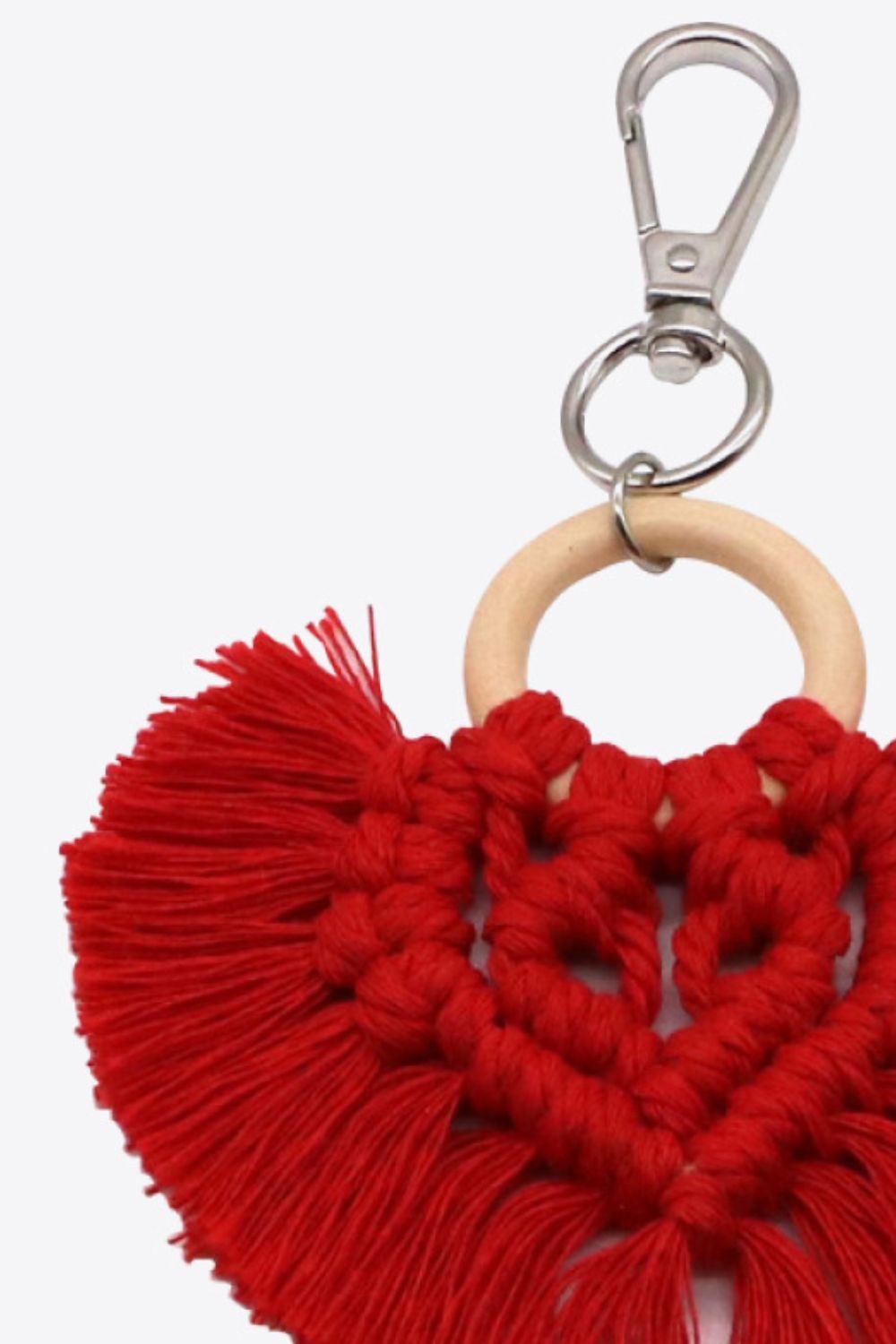 Heart-Shaped Fringe Keychain