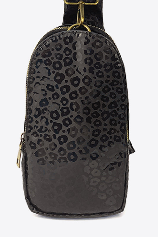 Printed Faux Leather Sling Bag