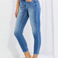 Never Too Late Full Size Raw Hem Cropped Jeans