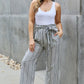 Heimish Find Your Path Full Size Paperbag Waist Striped Culotte Pants