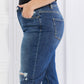 Dialing Love Distressed Cropped Jeans with Pockets