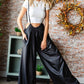 Past First Love Drawstring Back Spaghetti Strap Wide Leg Overall
