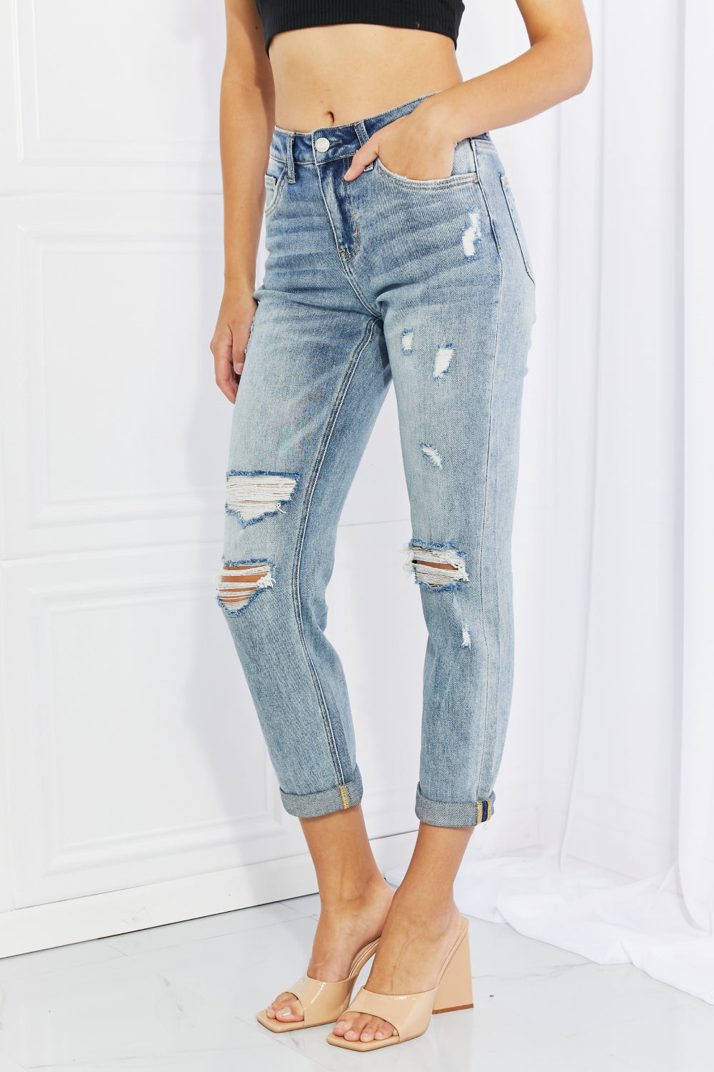 Let You Go Full Size Distressed Jeans