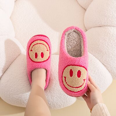 Pink Melody Smiley Face Slippers