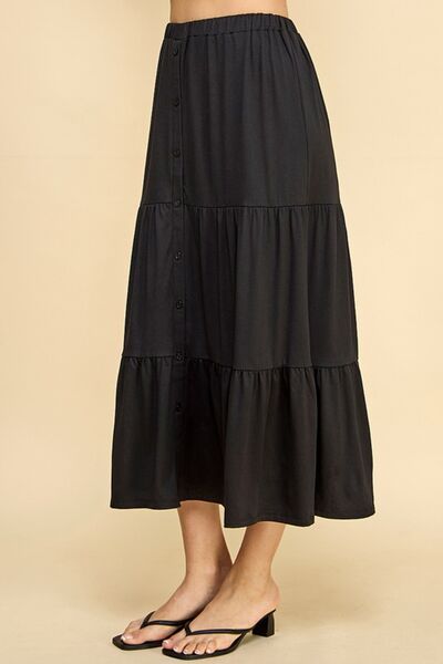 Twirls Faith Apparel Tiered Midi Skirt