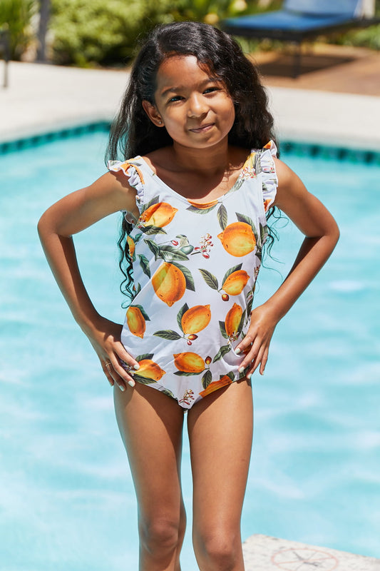 Marina West Swim Float On Ruffled One-Piece in Citrus Orange **** Final Sale