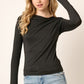 Mittoshop Ruched Long Sleeve Slim Top