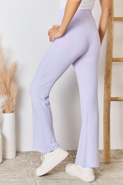 Blossom RISEN Full Size High Waist Ultra Soft Knit Flare Pants