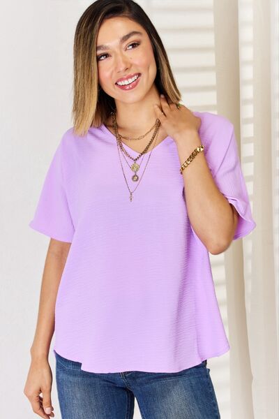 Purple Haze Zenana Texture Short Sleeve T-Shirt