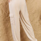 HYFVE Chic For Days High Waist Drawstring Cargo Pants in Ivory