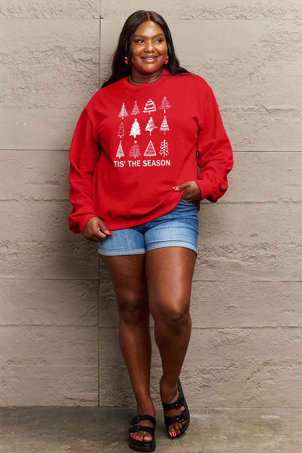 Simply Love Full Size Christmas Tree Graphic Sweatshirt