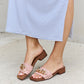 Forever Link Square Toe Chain Detail Clog Sandal in Blush