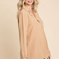 Culture Code Full Size Lapel Collar Ruched Long Sleeve Blouse