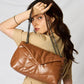 Tan SHOMICO PU Leather Chain Handbag