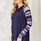 Certainly Celeste Full Size Buttoned Striped Long Sleeve Top