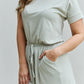Zenana Chilled Out Full Size Short Sleeve Romper in Light Sage