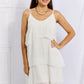 Culture Code By The River Full Size Cascade Ruffle Style Cami Dress in Soft White